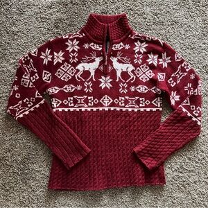 Obermeyer Signature 1947 Women's Red and White Ski Sweater